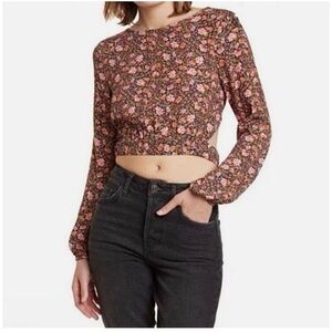 ANTHROPOLOGIE ELODIE Floral Crop Top Size S